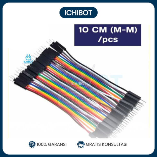 (10pcs) Kabel Jumper 10cm 10 cm Male Male Cable Harga per Pcs Biji