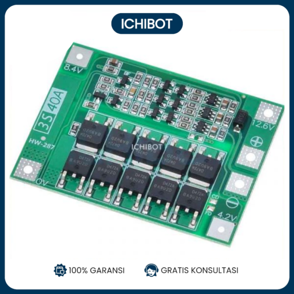 BMS 18650 Lithium Battery 3s 11.1V 12.6V with Balanced 40A Overcharge