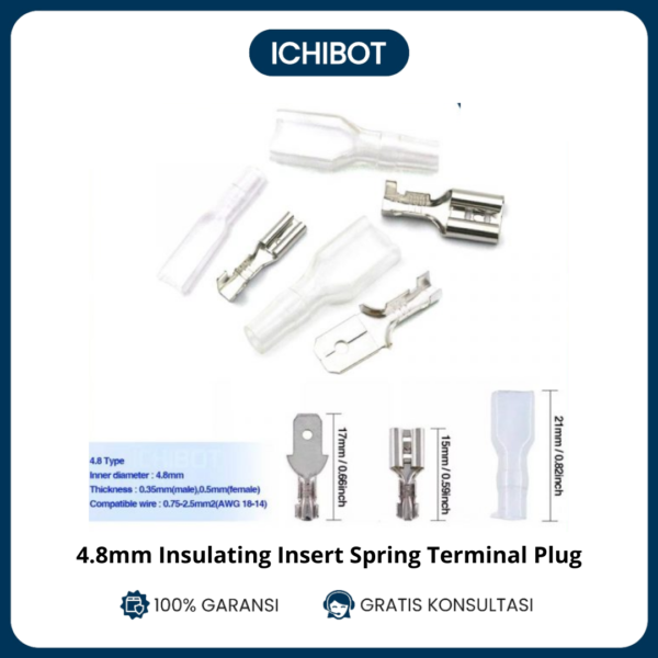 (10pcs) 4.8mm Insulating Insert Spring Terminal Plug