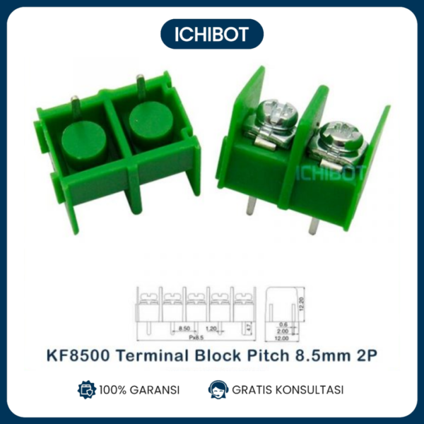 Terminal Block KF8500 2-Pin Pitch 8.5mm Hijau Fence PCB Screw