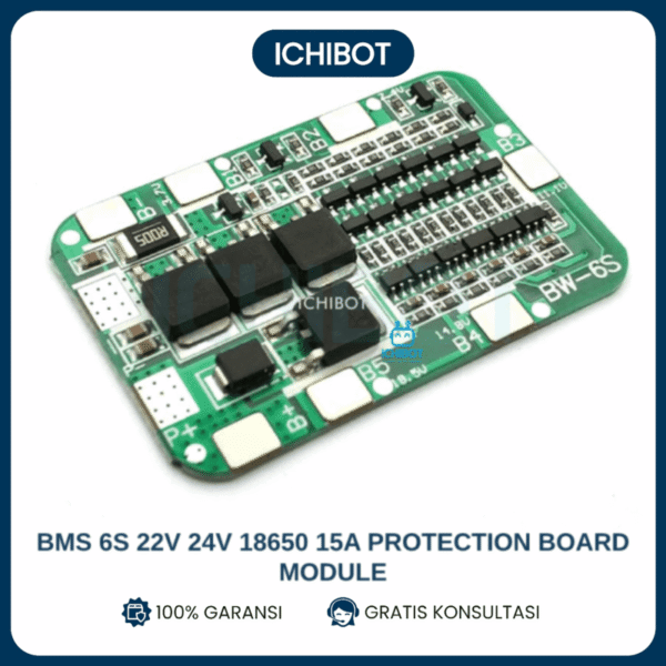 BMS 6s 22V 24V 18650 15A Protection Board Module