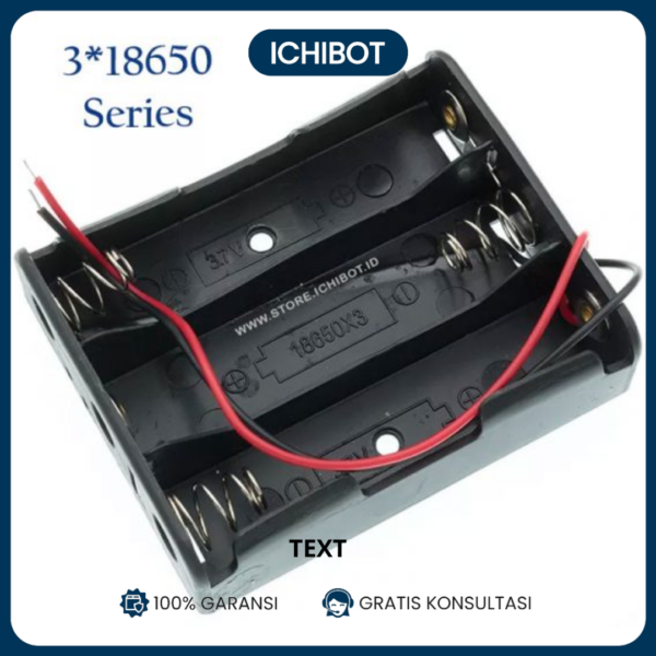 Box Baterai 3x18650 Holder Plastik 3-Slot Battery Storage