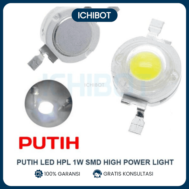 Putih LED HPL 1W SMD High Power Light Emitting Diode White