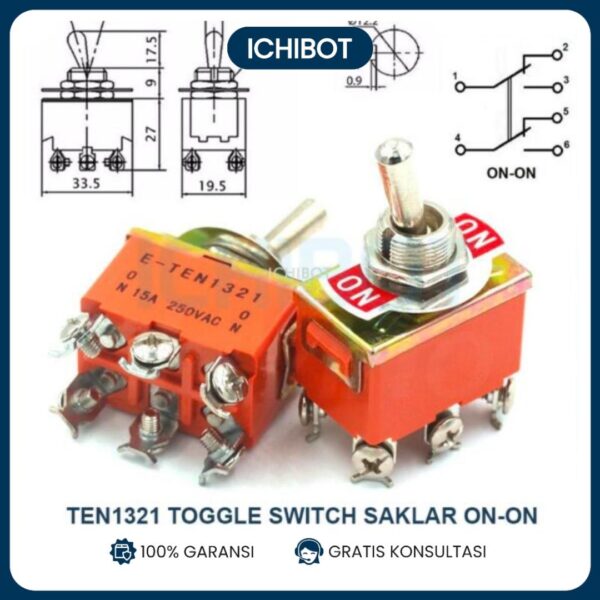 TEN1321 Toggle Switch Saklar ON-ON Double Row TEN 1321