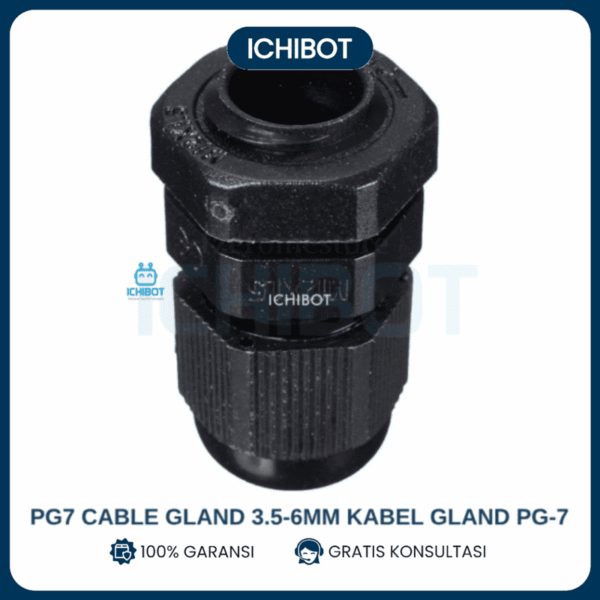 Cable Gland PG7 Plastik 3.5-6mm Kabel Gland Nylon Tahan Air IP68