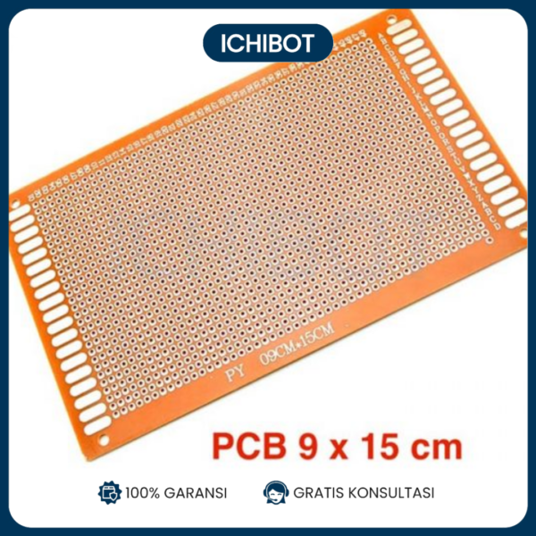 PCB Lubang Coklat 9x15cm 9 x 15 cm Hole Pertinax