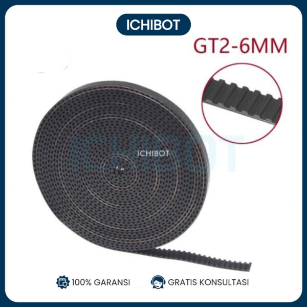 Timing Belt GT2 Width Lebar 6mm 3D printer Meteran CNC PU Polyurethane