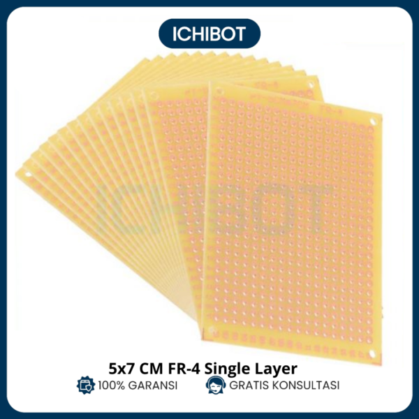 PCB Lubang FR4 Single Layer 5x7 cm