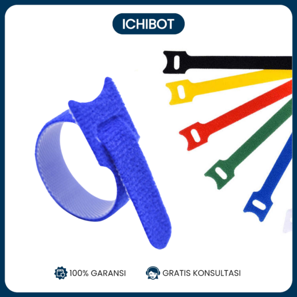 Velcro Tali Ikat Kabel Dengan Perekat Pengikat Kabel Organizer - NYLON STRAP AH089 - Biru
