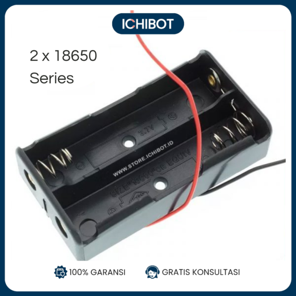 Box Baterai 2x18650 Tempat Holder Plastik 2-Slot Battery Storage