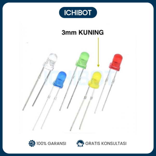 (10pcs) LED Diffused Round 3mm - Kuning