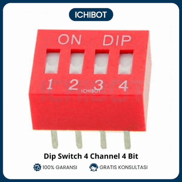 DIP Switch 4-Channel 4-Bit Flat Toggle Coding Switch PCB ON OFF