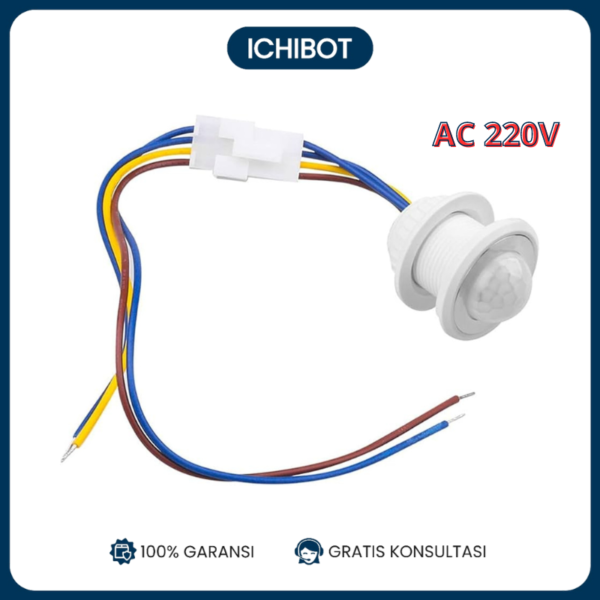 Sensor PIR AC tinggal pasang ke lampu 220v infrared small head module human body sensor switch embedded concealed probe transmission corridor intelligent delay light and sound