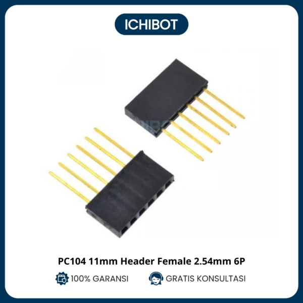 PC104 Header Female 2.54 pitch 1*6 6P 6 Pin 11mm