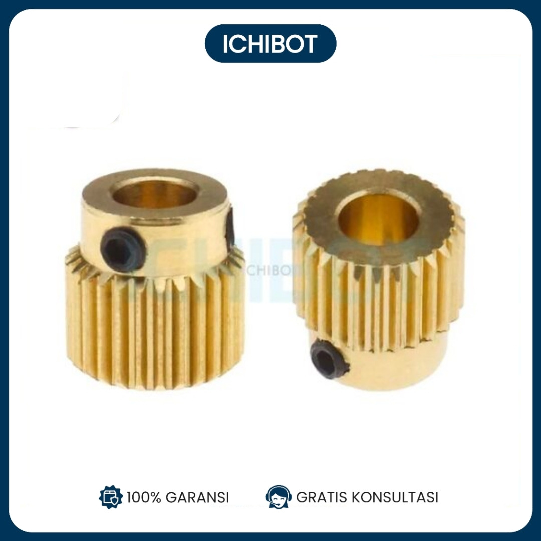 40T 3D Printer Brass Extruder Gear Wheel Roda Drive Head MK8