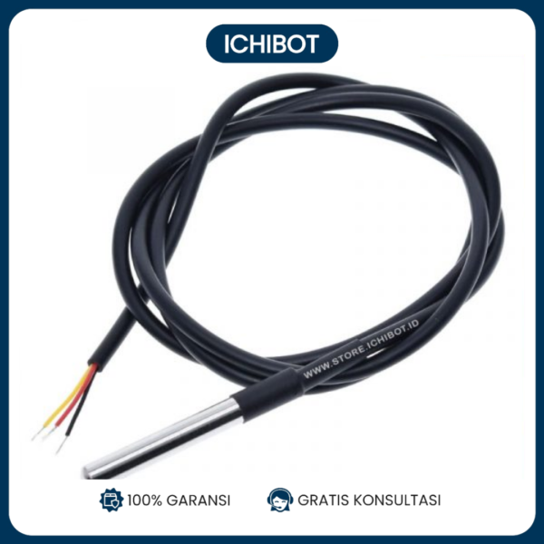 DS18B20 Sensor Suhu Waterproof Stainless Steel 1 Meter 1-Wire