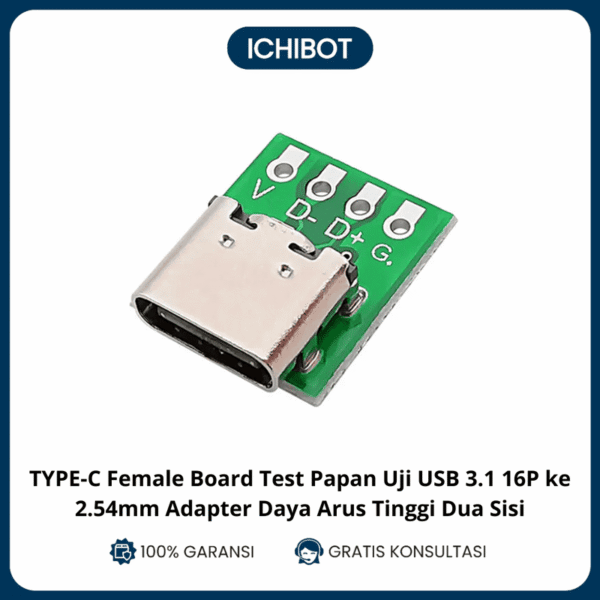 Type-C Female to DIP 2.54mm PCB Adapter USB 3.1 16-Pin Board Uji