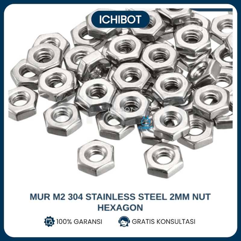 Mur M2 304 Stainless Steel 2mm Nut Hexagon