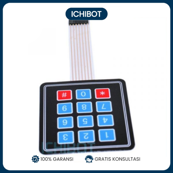 Keypad Membran 3x4 12-Tombol Angka Membrane Keyboard Arduino