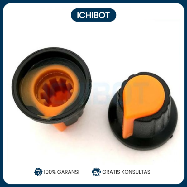 Knob Cap Potensio Potensiometer 15x17mm Inner 6mm Plastik Orange