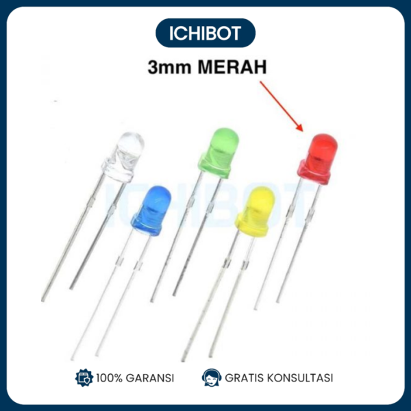 (10pcs) LED Diffused Round 3mm - Merah