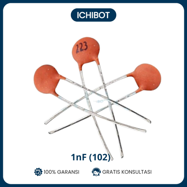 (10pcs) 1nF Capacitor Ceramik Kapasitor Keramik 102 1 nF Ceramic