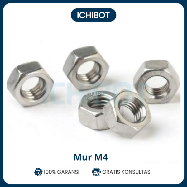 (10pcs) Mur M4 4mm Stainless Steel Hexagonal Hex Baut Nut