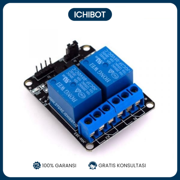 Modul Relay 2-Channel 5V Arduino ESP32 Optocoupler High Low Trigger