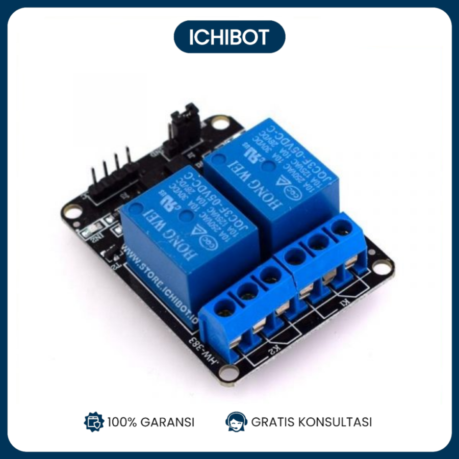 Modul Relay 2-Channel 5V Arduino ESP32 Optocoupler High Low Trigger