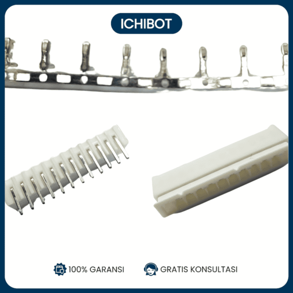 Socket XH2.54 Connector 2.54mm 12P Putih 12 Pin Male Female Siku 1 Set