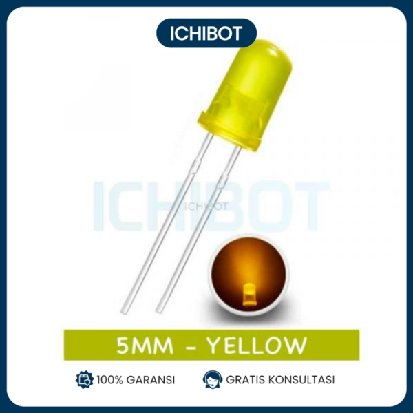 (10pcs) LED 5mm Diffused Round Bulat Diffused - Kuning