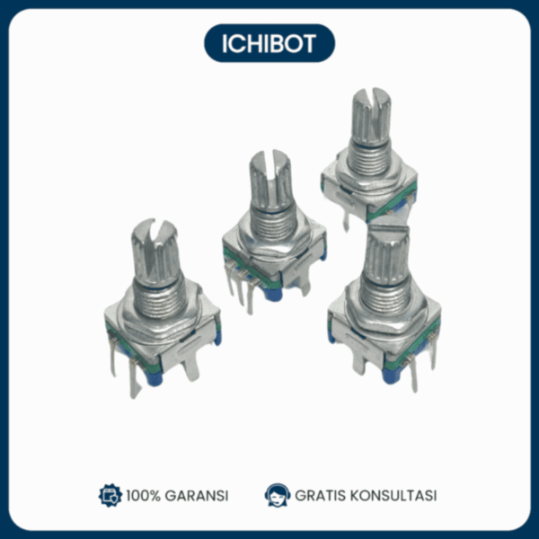 EC11 Rotary Encoder Potentiometer 5 Kaki Pajang 15mm bulat