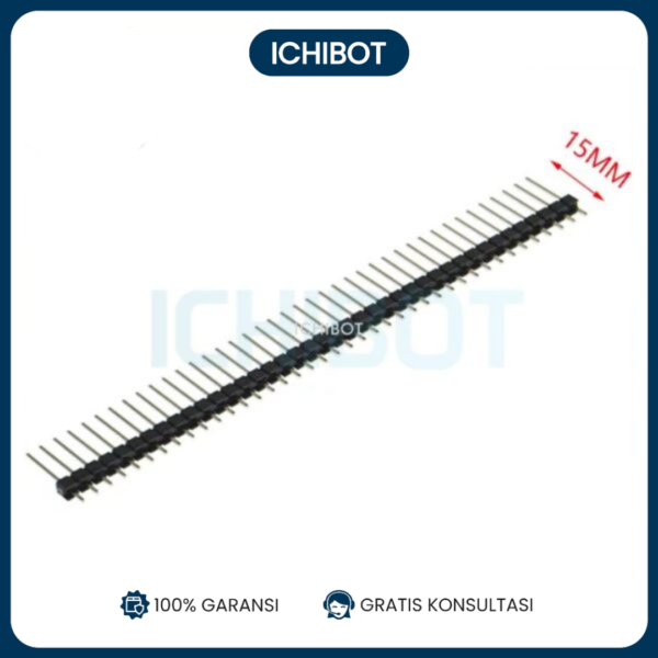 Pin Header Male 2.54mm Lurus 15mm 15-Pin SIL Single Row Connector