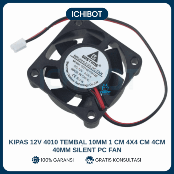 Kipas 12V 4010 Tebal 10mm 1 cm 4x4 cm 4cm 40mm Silent PC Fan