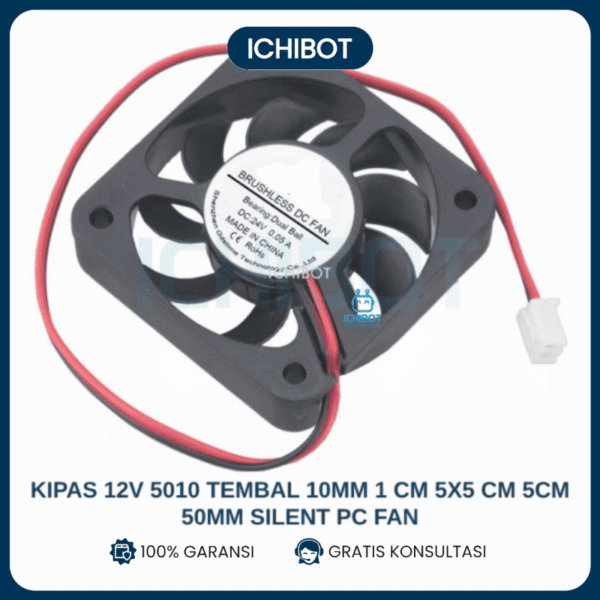 Kipas 12V 5010 Tembal 10mm 1 cm 5x5 cm 5cm 50mm Silent PC Fan