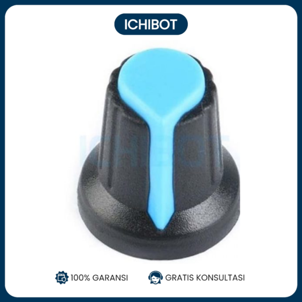Knob Cap Potensio Potensiometer 15x17mm Inner 6mm Plastik Biru