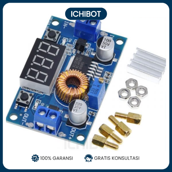 XL4015 Step Down DC-DC 5A 75W Voltmeter Display Heatsink 4-38V