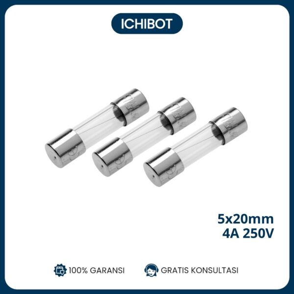 4A Car Fuse Tube Kaca Sikring Insert Medium Mobil Pengaman Listrik 4 Ampere - 250V