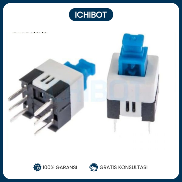 Saklar Switch 6 Pin 8*8mm Self Locking DPDT