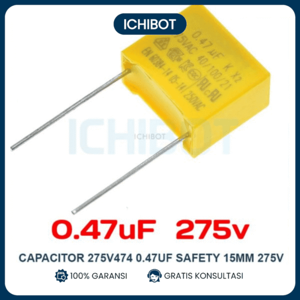 Capacitor 275V474 0.47uF Safety 15MM 275v 474 Kapasitor Pengaman