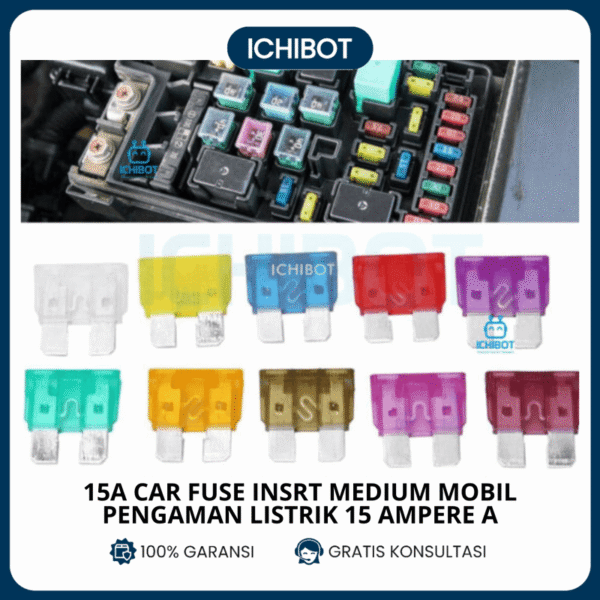 15A Car Fuse Insert Medium Mobil Pengaman Listrik 15 Ampere A