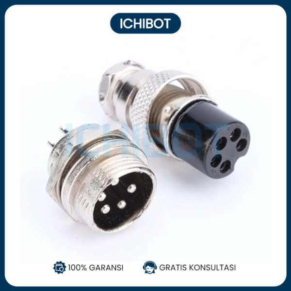 Aviation Plug Socket 12mm GX12 5P Connector Plug + Socket