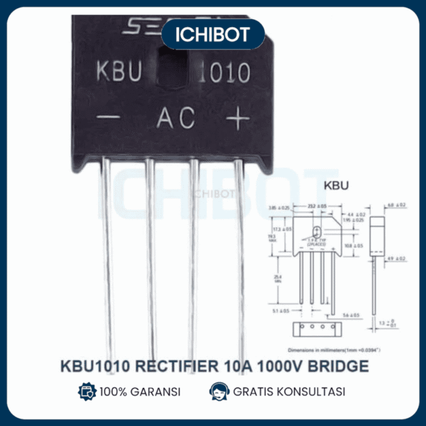 KBU1010 Rectifier 10A 1000V Bridge Penyearah Diode Dioda Sisir