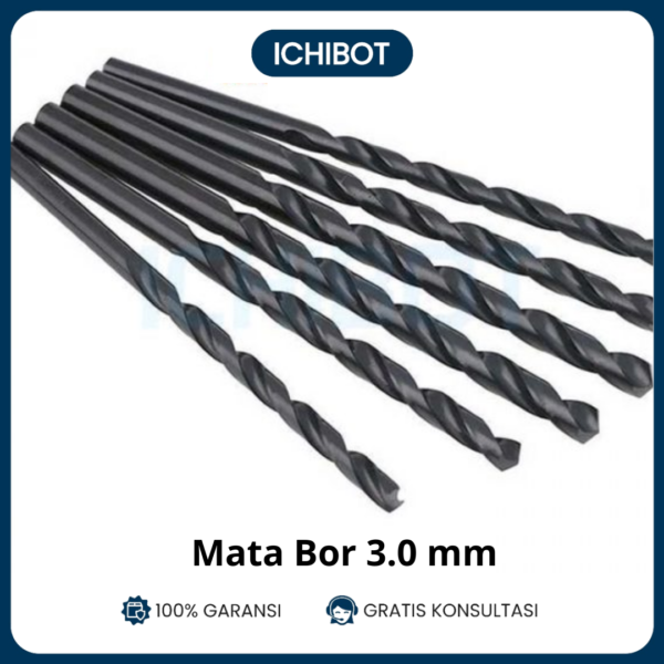Mata Bor HSS 3mm Twist Drill Bit Hitam PCB Metal Kayu 3 mm