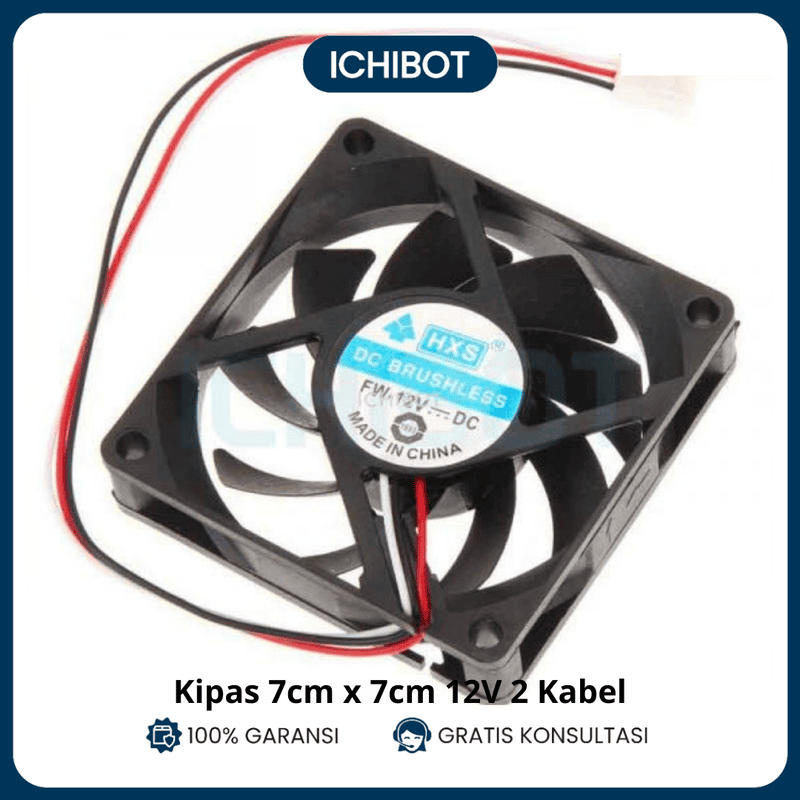 Kipas 7cm 12V 2 Kabel Fan 7 cm Computer Exhaust 7x7 7*7 Cooling