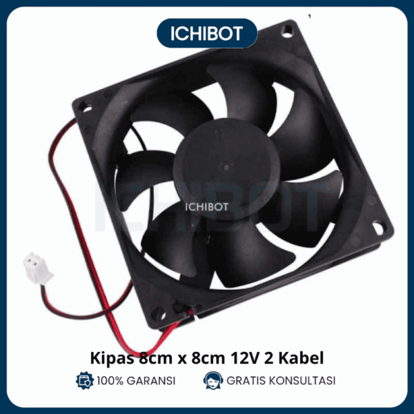 Kipas 8cm 12V 2 Kabel Fan 8 cm Computer Exhaust 8x8 8*8 Cooling
