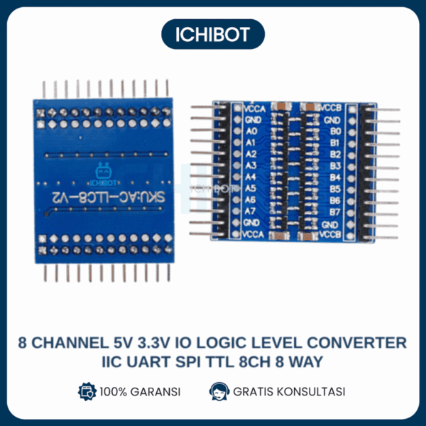 8 Channel 5V 3.3V IO Logic Level Converter IIC UART SPI TTL 8ch 8 way