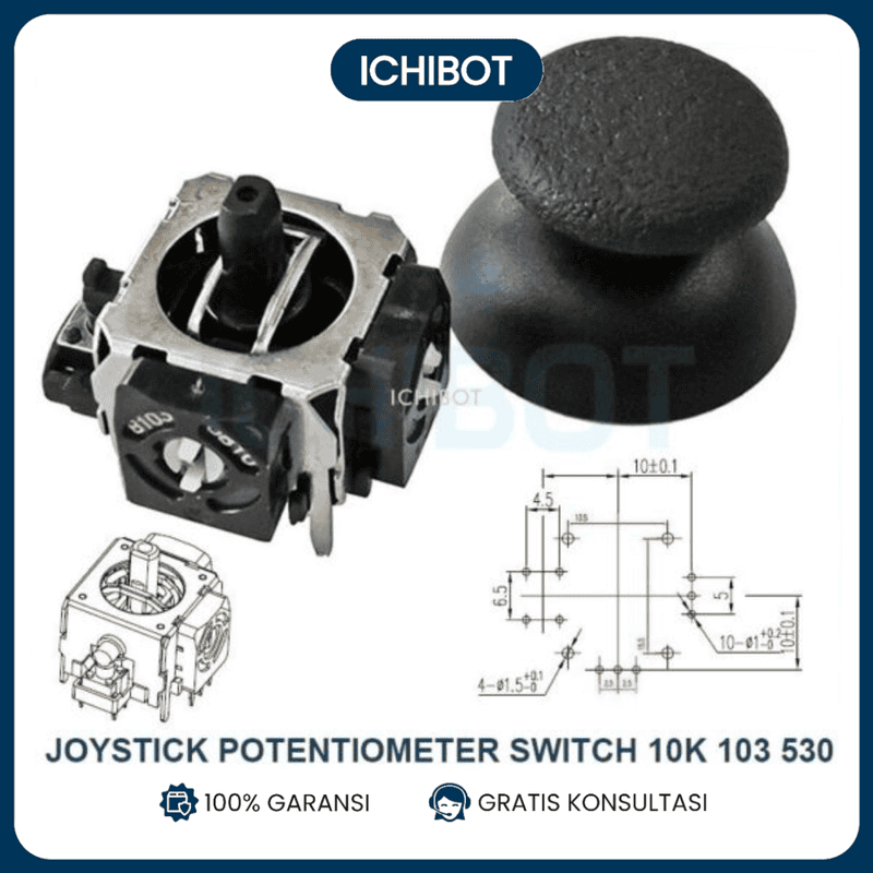 Joystick Potentiometer Switch 10K 103 530 with Cap Stick Potensio