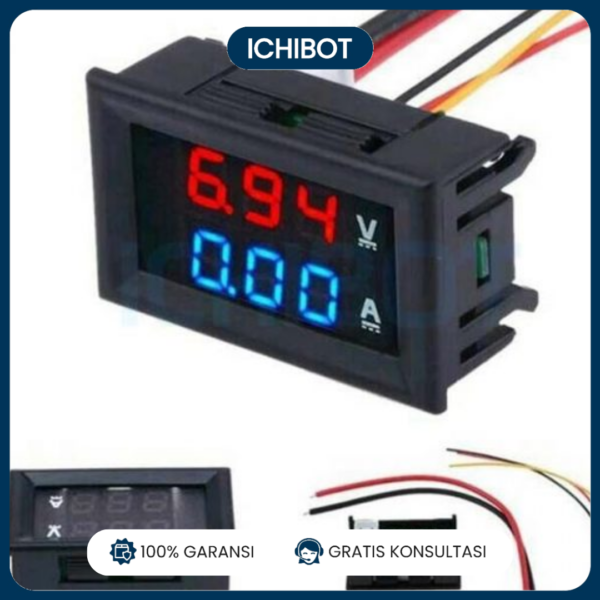Volt Meter dan Ampere Meter Digital 10A 0-100V DC