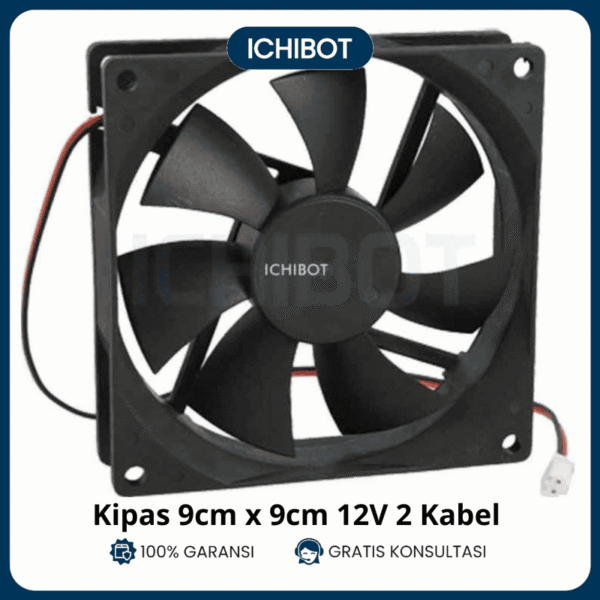Kipas 9cm 12V 2 Kabel Fan 9 cm Computer Exhaust 9x9 9*9 Cooling